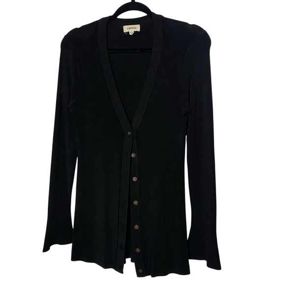 L’angence Black Cardigan Sweater  Wool Blend - Picture 1 of 3
